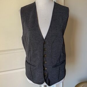 rag & bone Wool Blend Tailored Vest Charcoal Button Front Waistcoat M